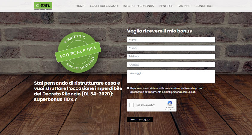 Ecobonus 110% - landing page - Brescia
